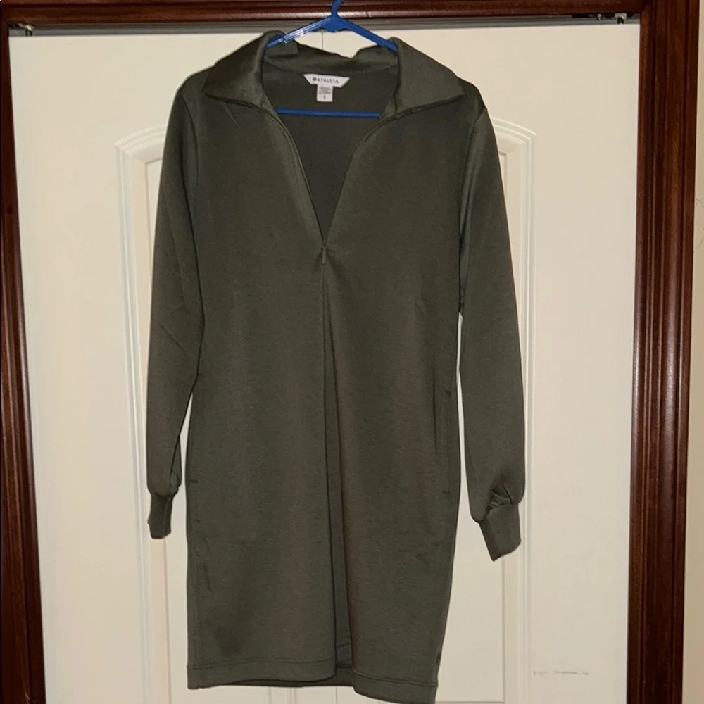 Athleta Green Long Sleeve Midi Dress - Picture 1 of 8